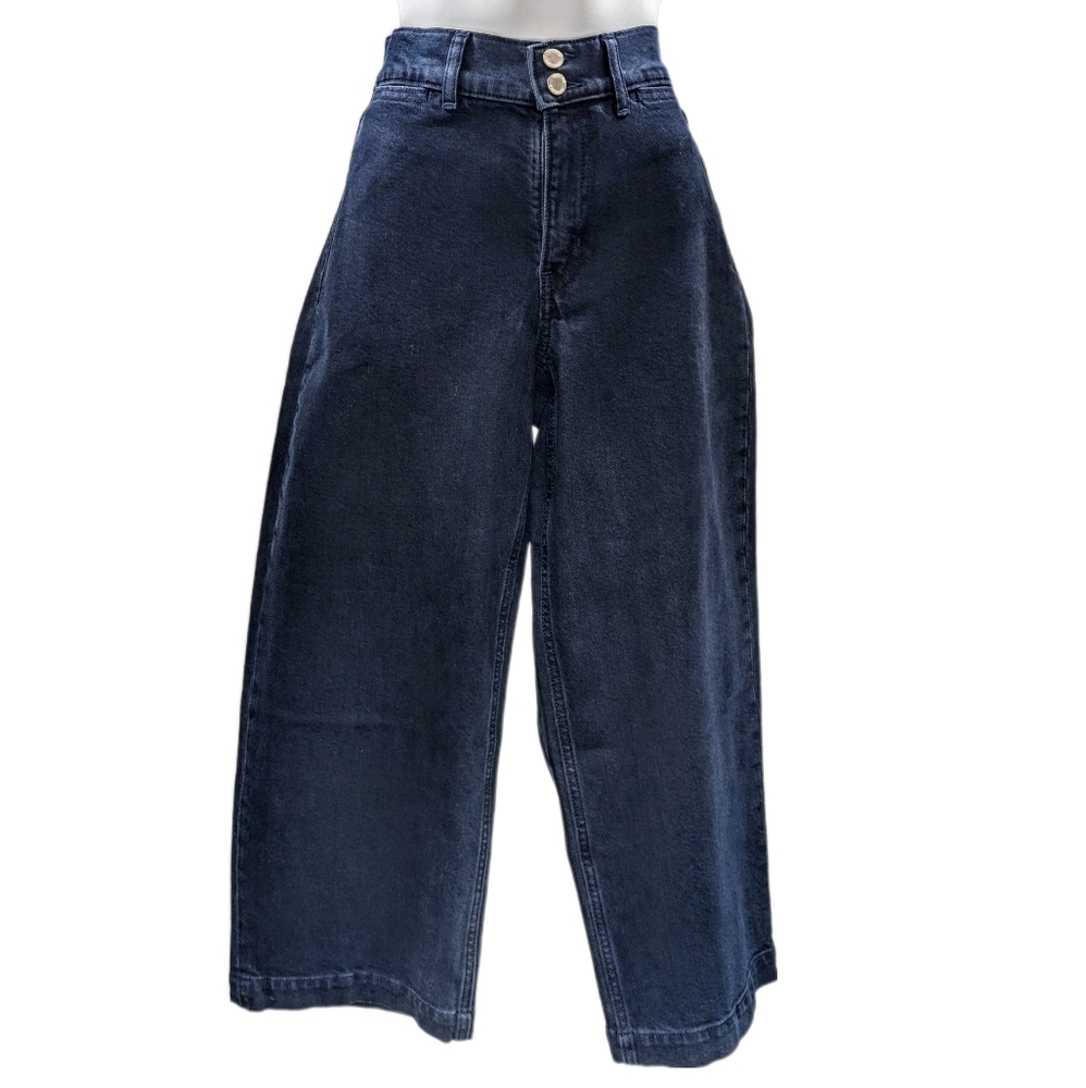 Banana Republic Premium Denim High Rise Wide Leg Crop Jeans - 28